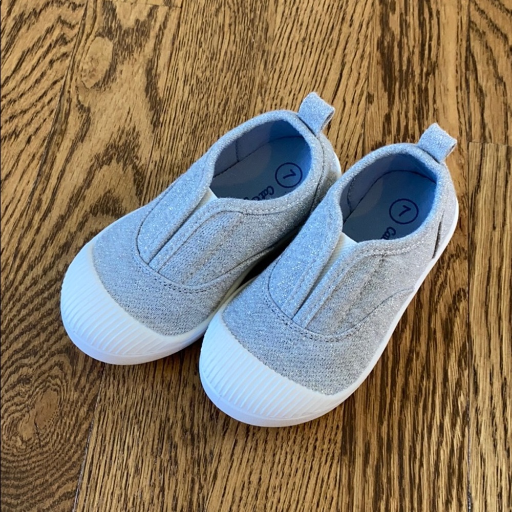 Cat & Jack silver slip-on shoes for Toddler Size 7